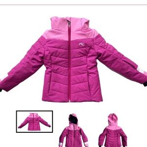 Pink Quilted Ski Jackets kids puffer KJUS
Size 8/10